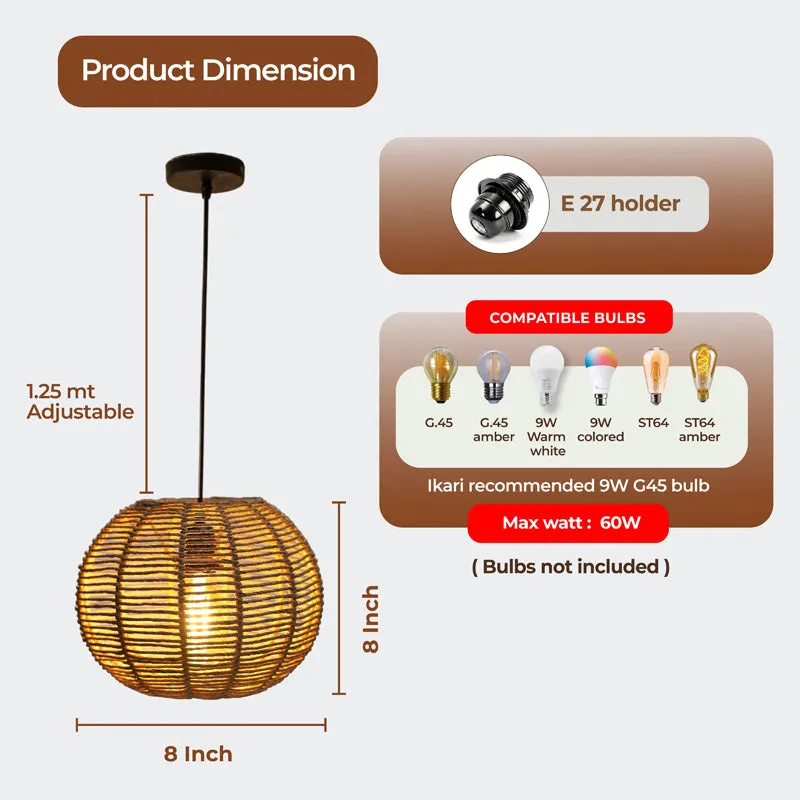 Lume Ray Rattan Ceiling Lamp media 9