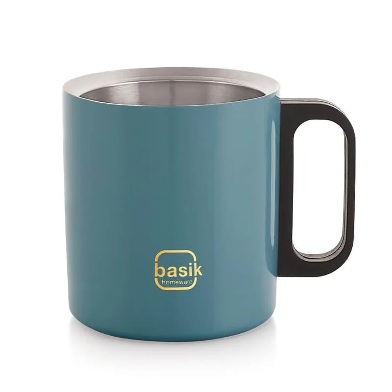 Moira Stainless Steel Coffee Mug (270 mL) - Blue media 3