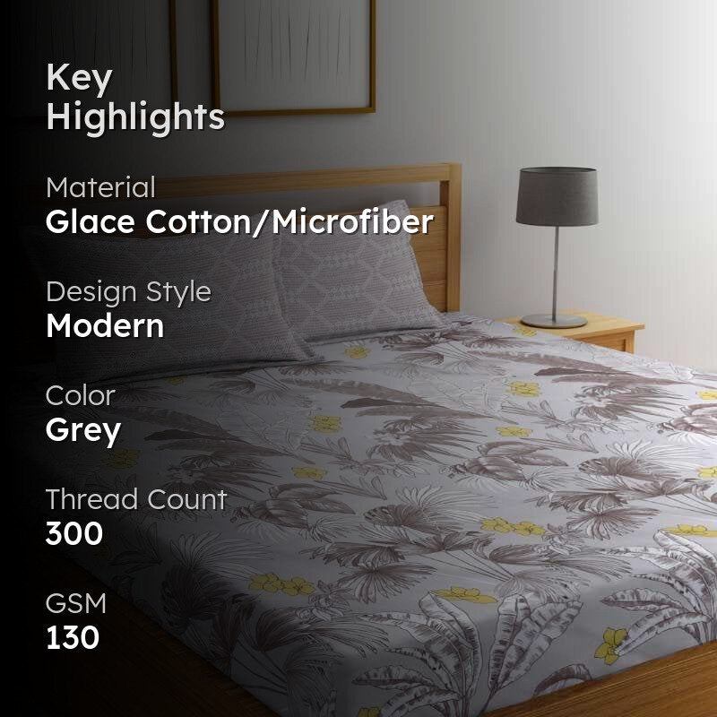 Danna Printed Microfiber Bedsheet  - 130 GSM media 2