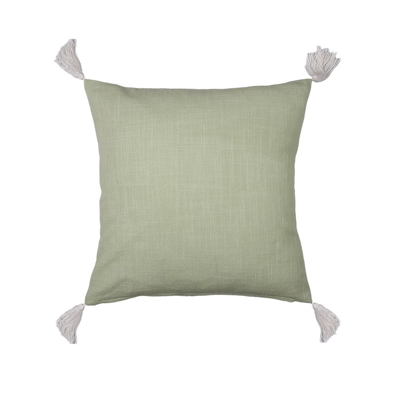 Floral Elegance Cotton Cushion Cover (Green) - Set of Two media 4