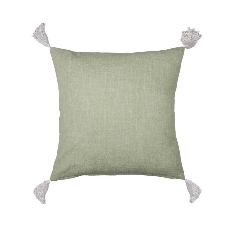 Floral Elegance Cotton Cushion Cover (Green) - Set of Two media 4