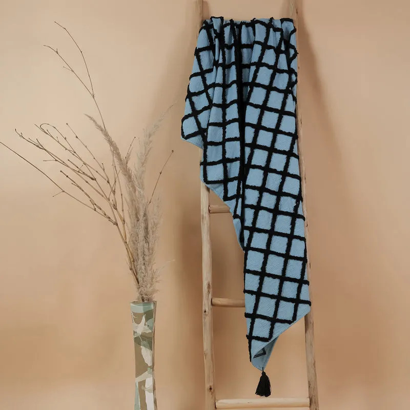 Grid Tufted Cotton Throw media 1