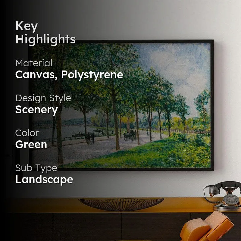 Chestnut Trees Canvas Wall Painting - Black Frame media 2