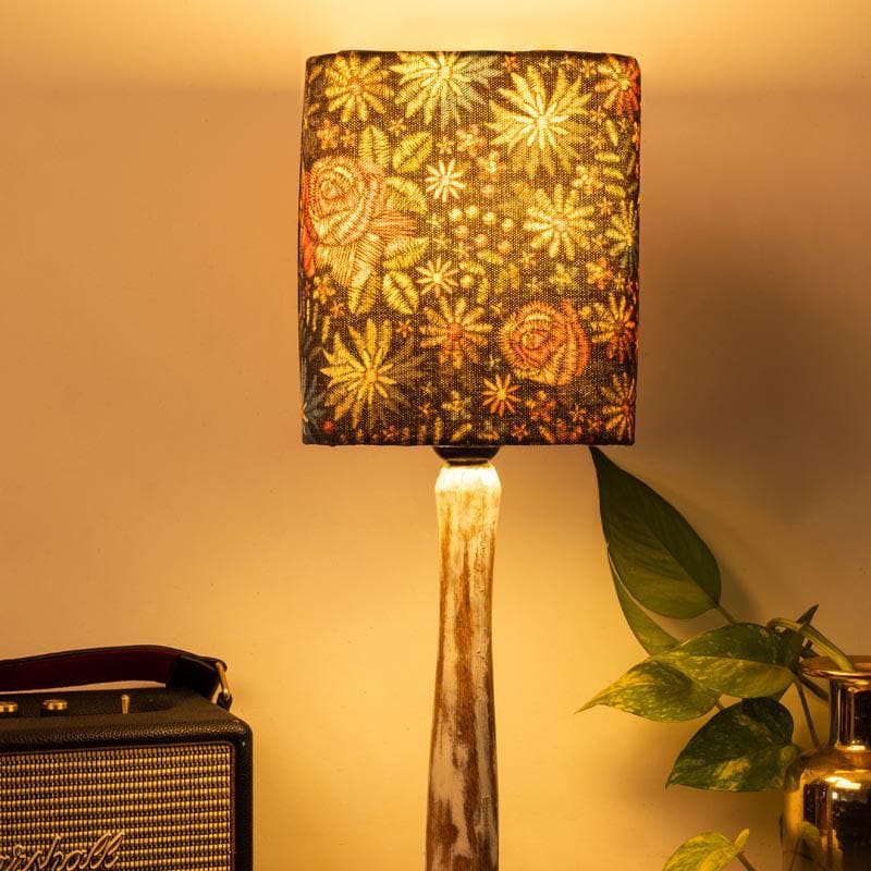 Psychedelic Trance With Distress Stand Fabric Table Lamp - Multicolor