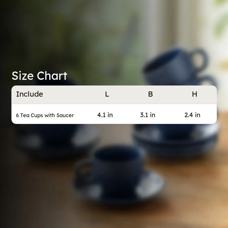 Midnight Ripped Cup & Saucer (150 Ml) - Set Of Six media 8