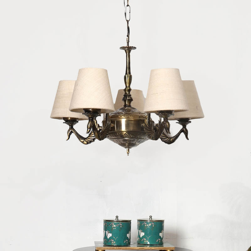 Blissful Conical Golden Antique Ceiling Lamp media 2
