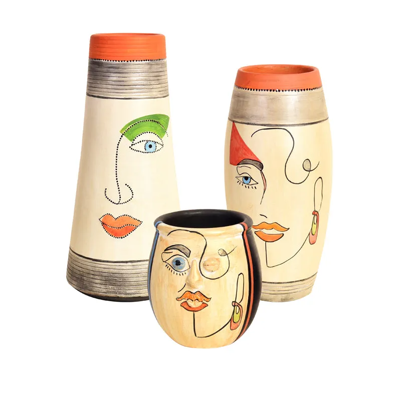 Mohana Terracotta Vase - Set Of Three media 4
