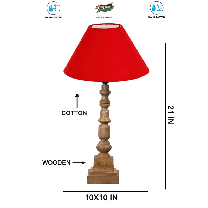 Cotin II Arbor Wooden Table Lamp - Red,Brown media 7