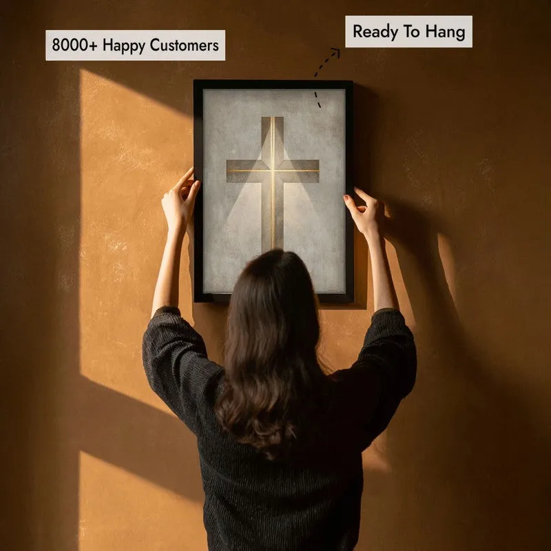 Holy Cross Glow Wall Painting With Black Frame media 5