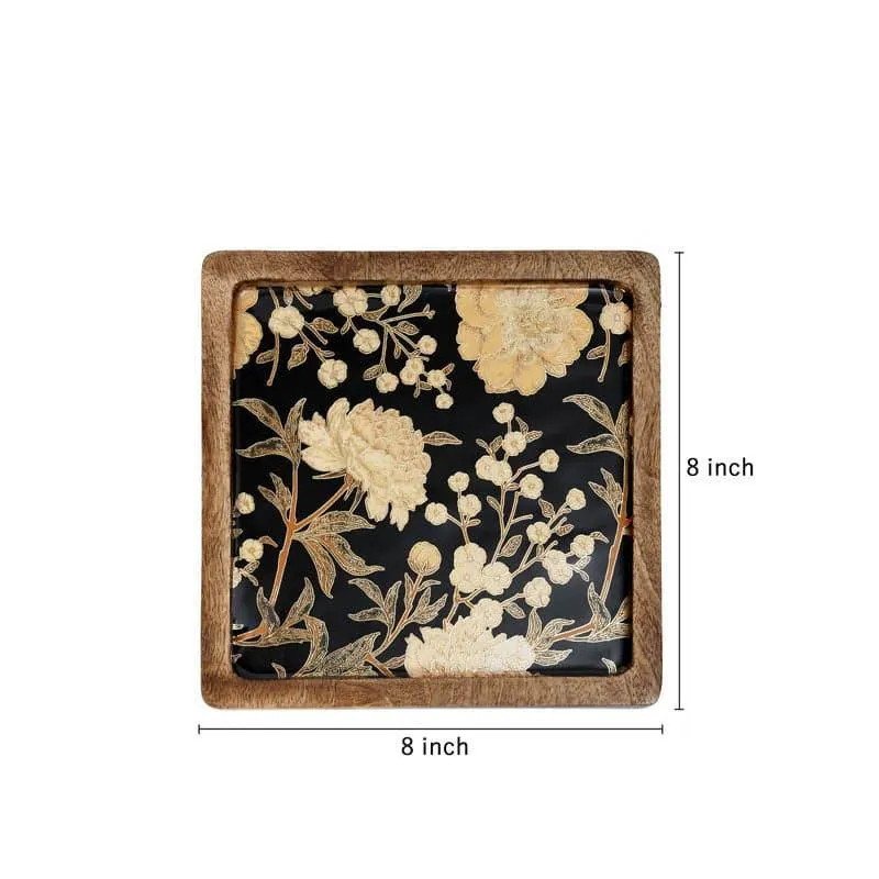 Goldo Glamour Square Mangowood Wood Platter media 5