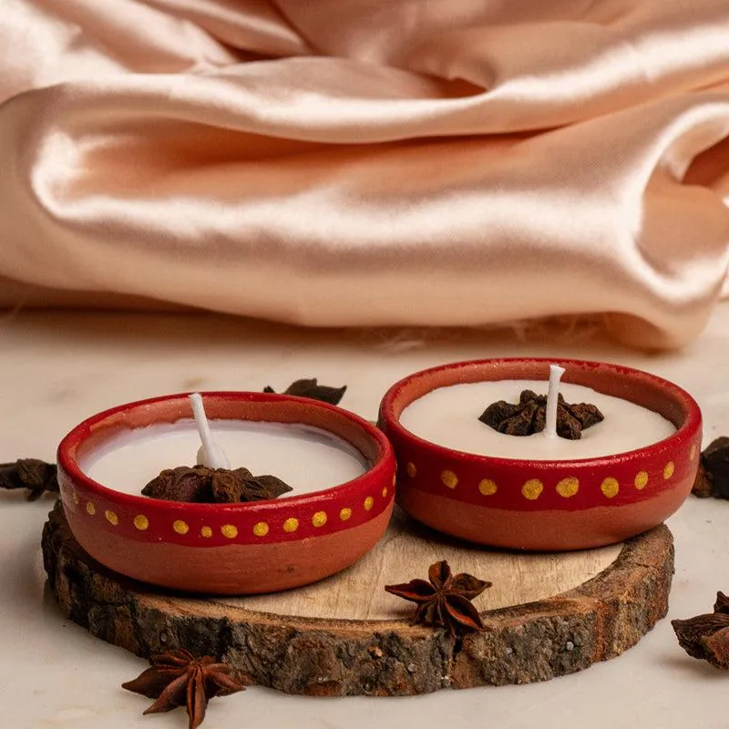 Miya Handpainted Cinnamon Scented Candle - Set Of Two media 5