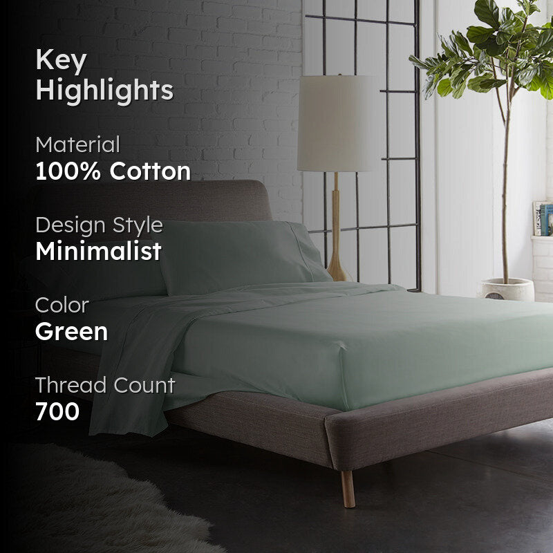 Maison Cotton Duvet Cover (Sage) - 700 TC media 2