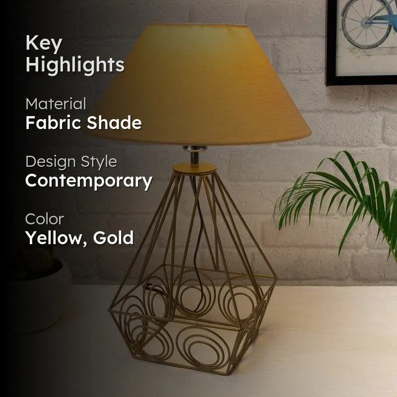 Lumina Glow Fabric Table Lamp - Yellow,Gold media 2