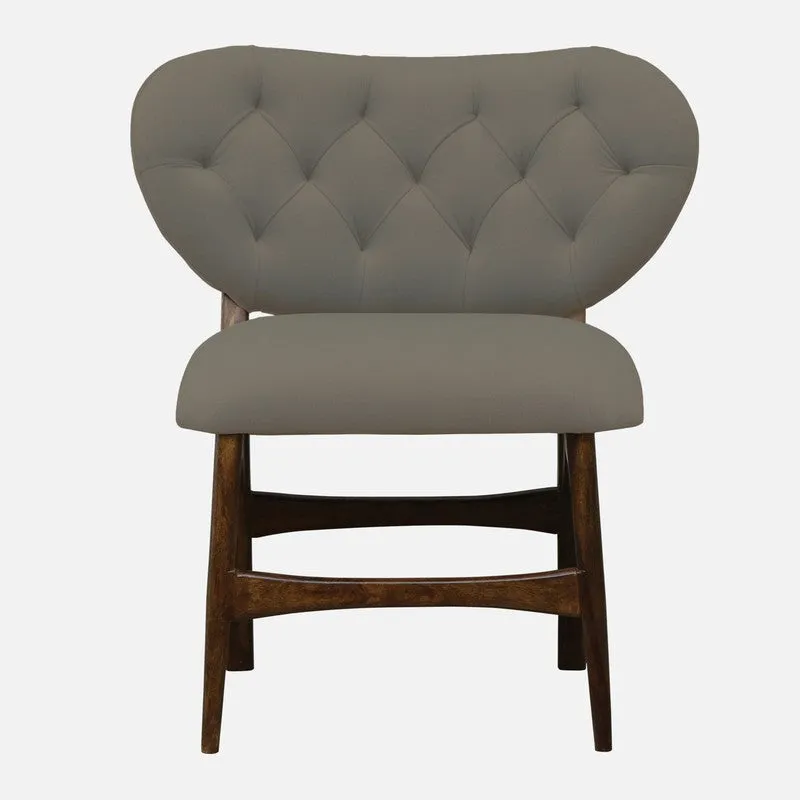 Racknest Rose Wood Accent Chair - Grey media 3