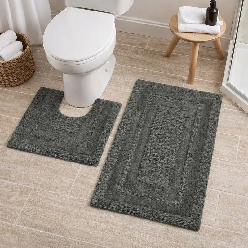 Aqualoom Anti skid Bath Mat (Gery) - Set Of Two media 3