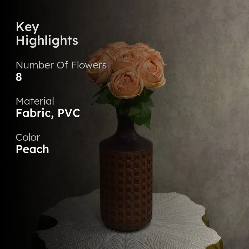 Eternal Roses Artificial Flower Bunch - Peach media 2