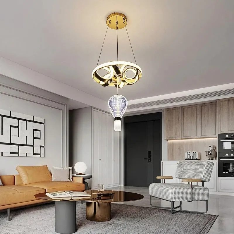 Infinity Rings Aluminum Ceiling Lamp - Gold media 1