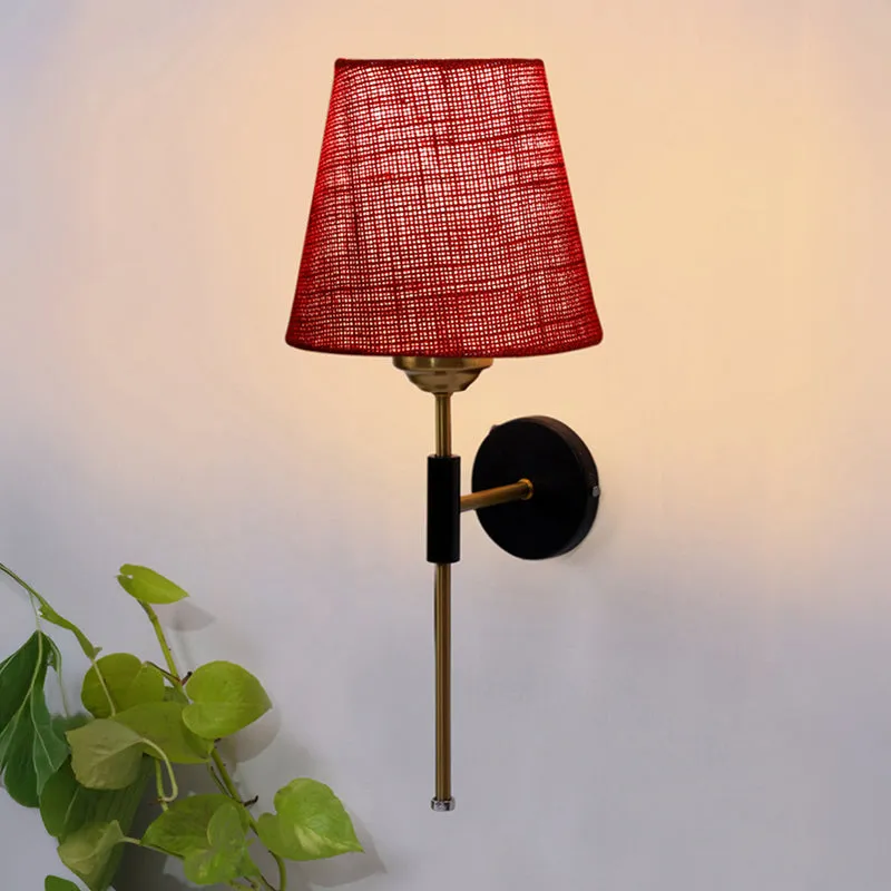 Beryll Jute Wall Lamp - Maroon media 1
