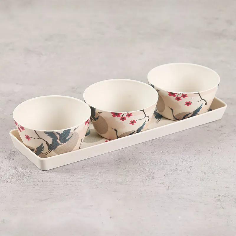 India Circus Sonnet Bone China Snack Bowl With Tray (150 mL) - Four Piece Set media 3