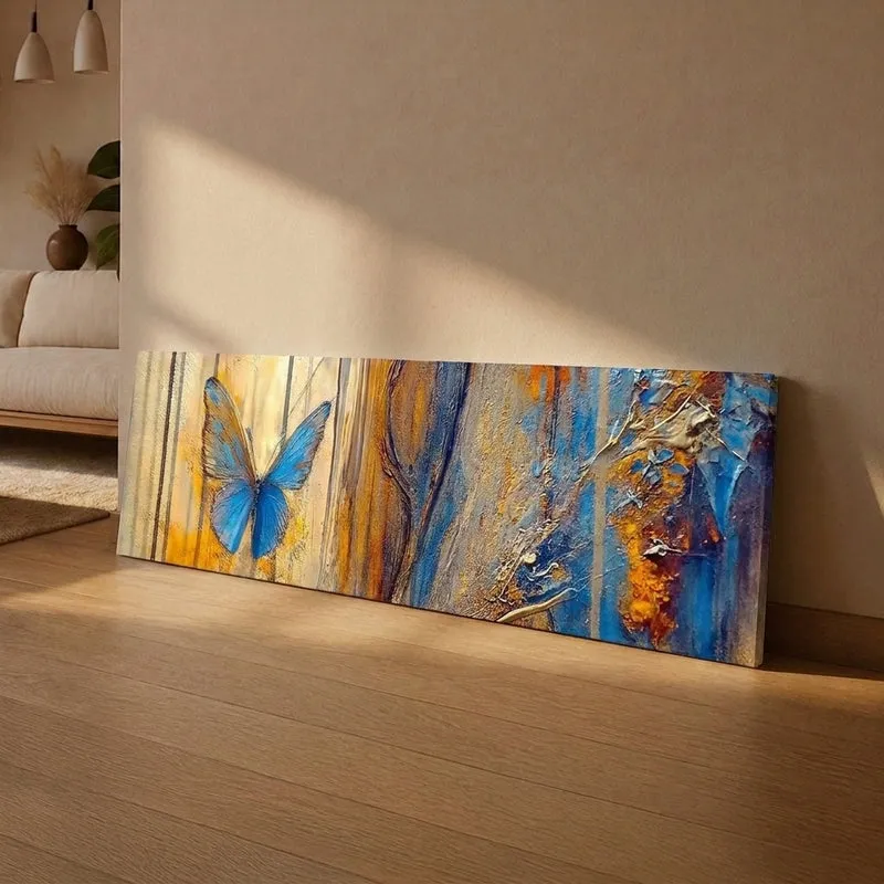 Blue Mariposa Ethnic Canvas Wall Art media 1