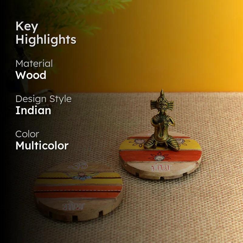 Bhog Round Chowki - Set Of Two media 2