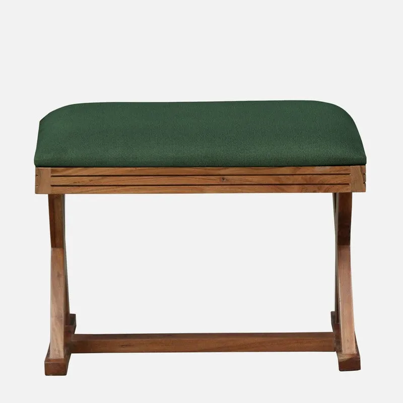 Space-Smart Sheesham Wood Ottomans & Pouffe - Green media 3