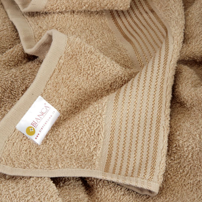 Eva Quick Dry Hand Towel (White & Taupe) - Set Of Four media 3