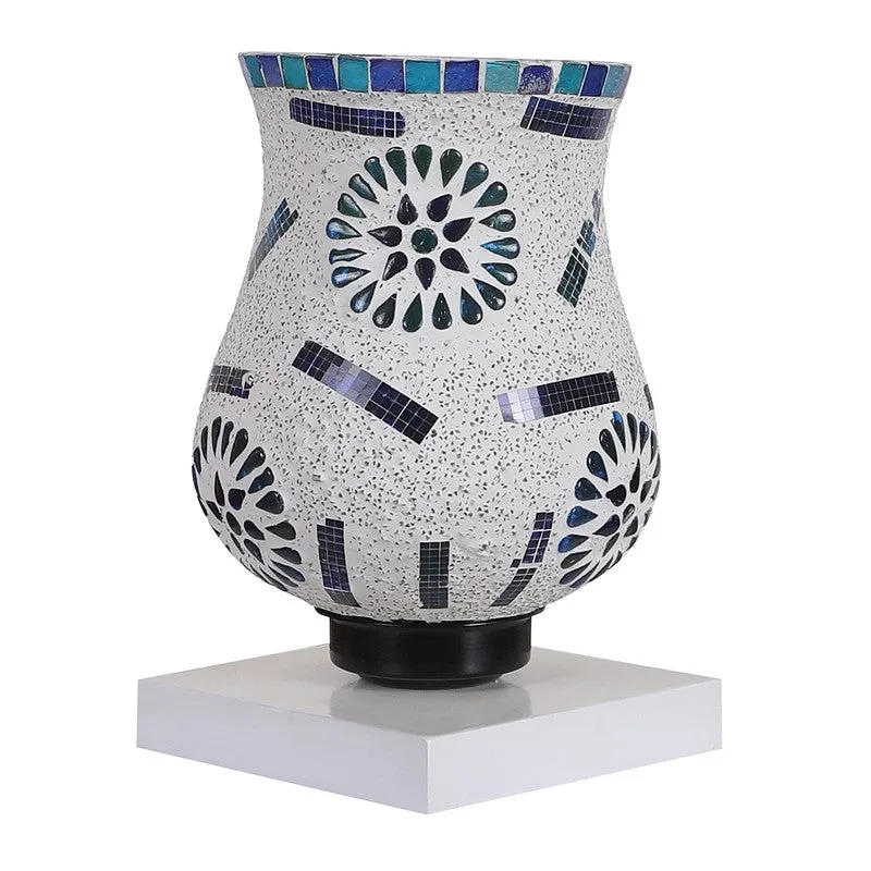 Lightfleck Mosaic Glass Table Lamp With Wooden Base - Multicolor media 6