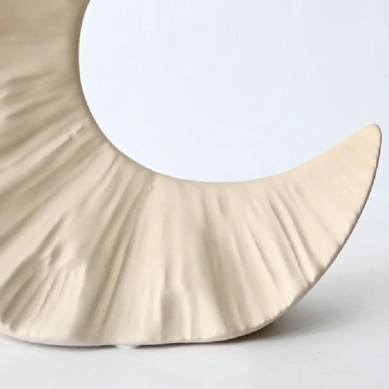 Lunar Half Moon Ceramic Vase - Beige media 6