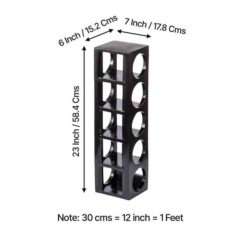 Zverox Sheesham Wooden Wine Rack - Black media 10