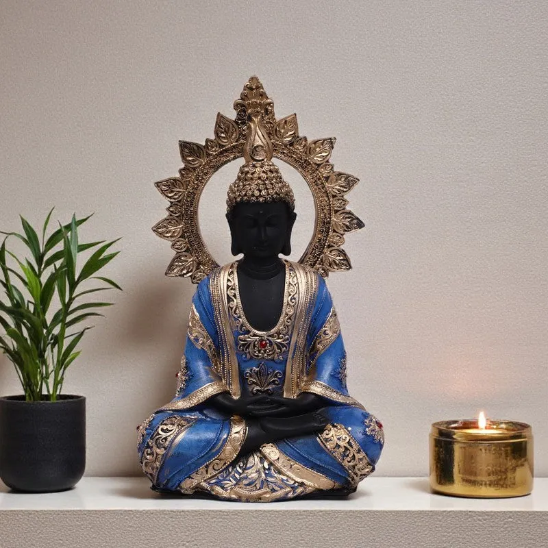 Azure Peace Buddha Idol - Blue media 1