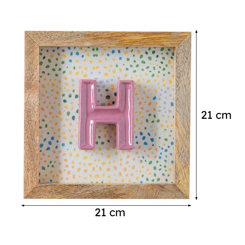 (H) Mini Mottled Mono Ceramic & Wooden Wall Accent - Pink media 6