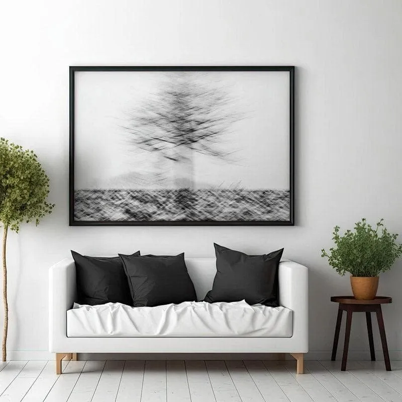 Snow Blur Canvas Wall Painting - Black Frame media 3