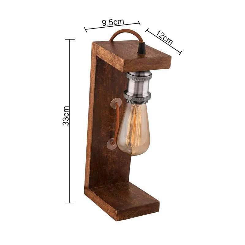 RusticAura Wooden Table Lamp media 5