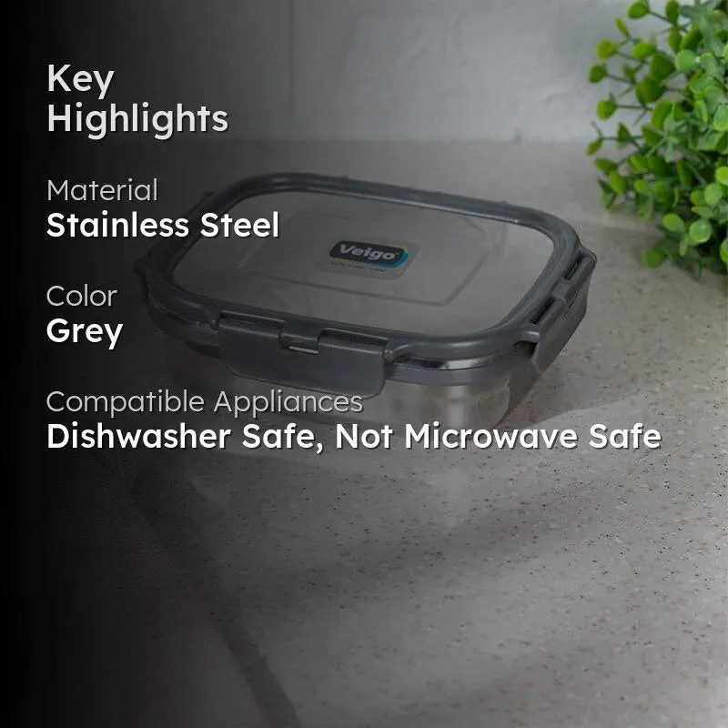 Maxo Munch Airtight Lunch Box (Grey) - 575 mL media 2