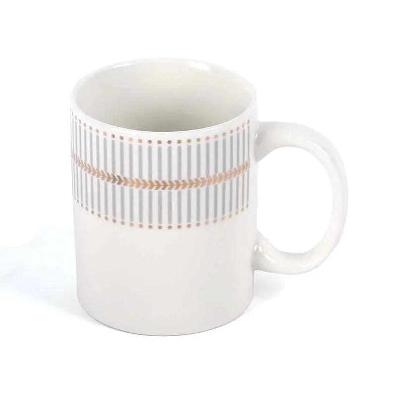 Cafe 24k Gold Brushed Porcelain Coffee Mug (350 mL Each) - Set Of Six media 6