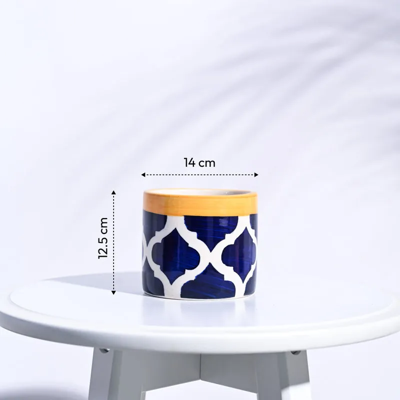 Ugaoo Pipe Rose Blue Ceramic Pot media 6