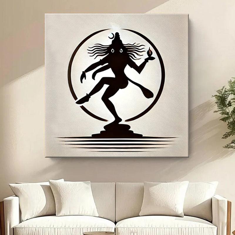 Nataraja Silhouette Poly Canvas Wall Painting
