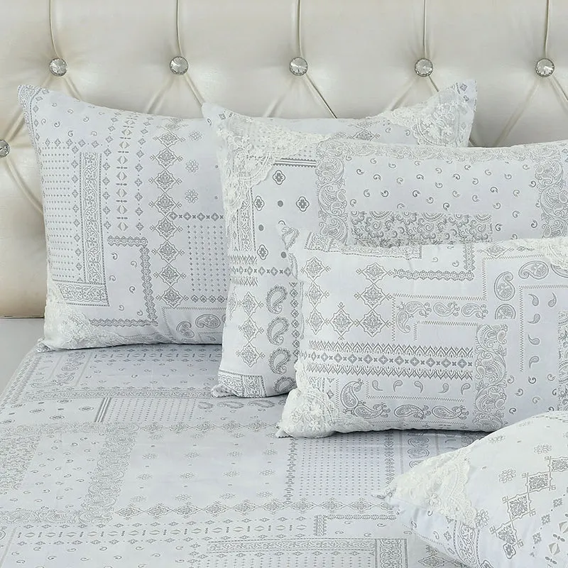 Mathieu Cotton Bedding Set (Grey/210 TC) - Five Piece Set media 4