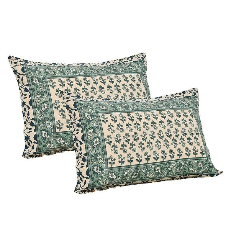 Ginnia Printed Cotton Bedsheet (Green) - 160 TC media 5