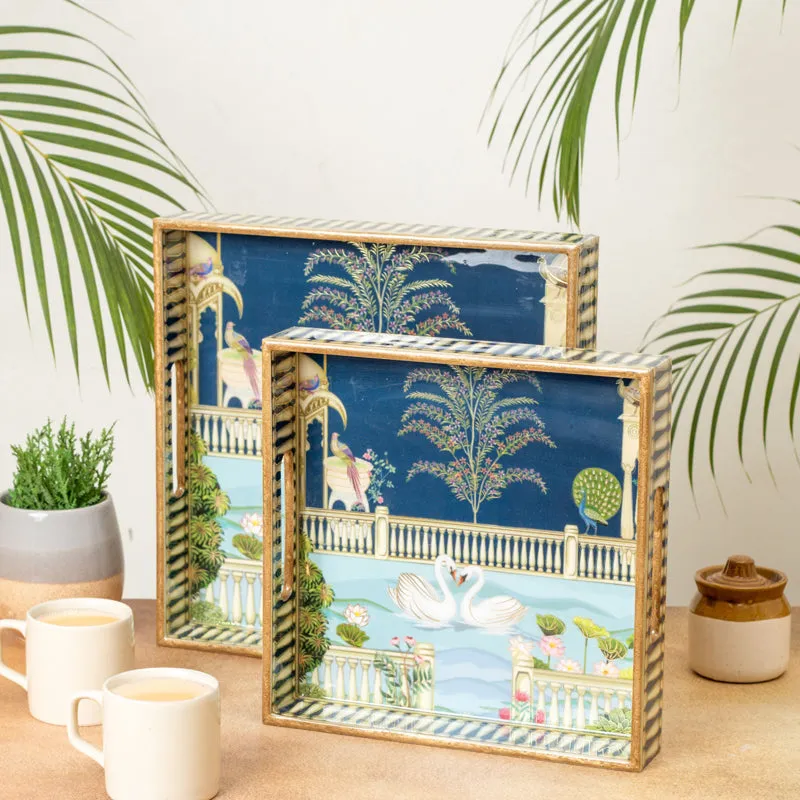 Rajhans Square Serving Tray - Set Of Two media 3