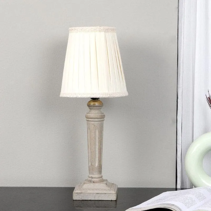 Nishi Nela Fabric Table Lamp - White,Brown media 3