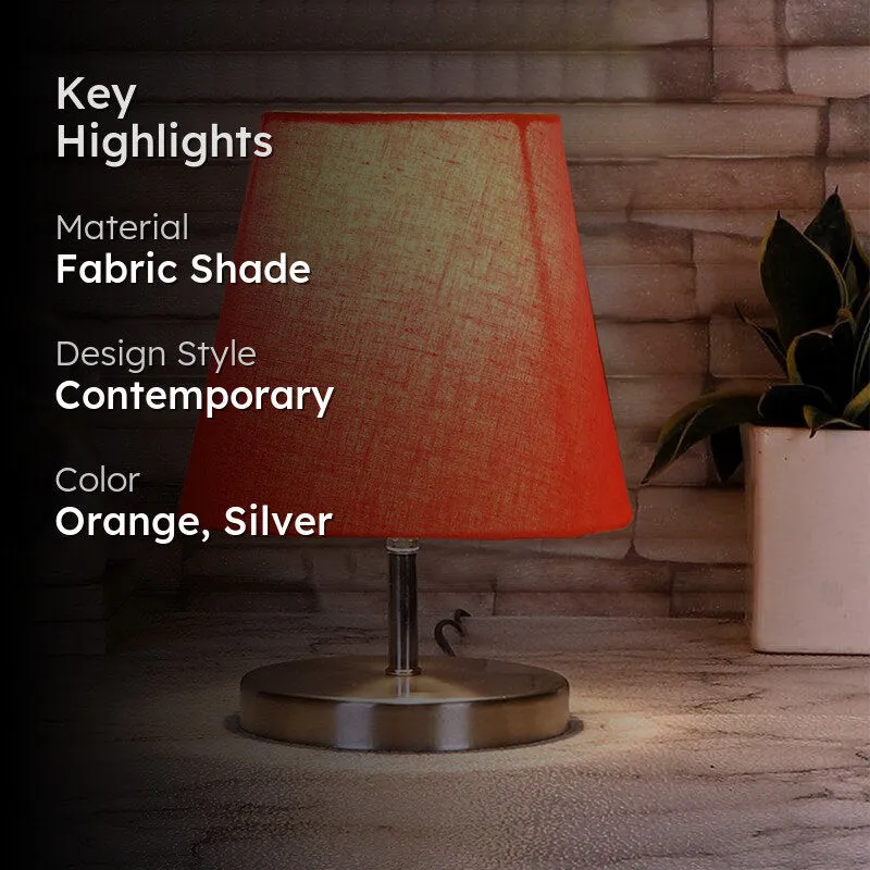 Vidro Fabric Table Lamp - Orange,Silver media 2