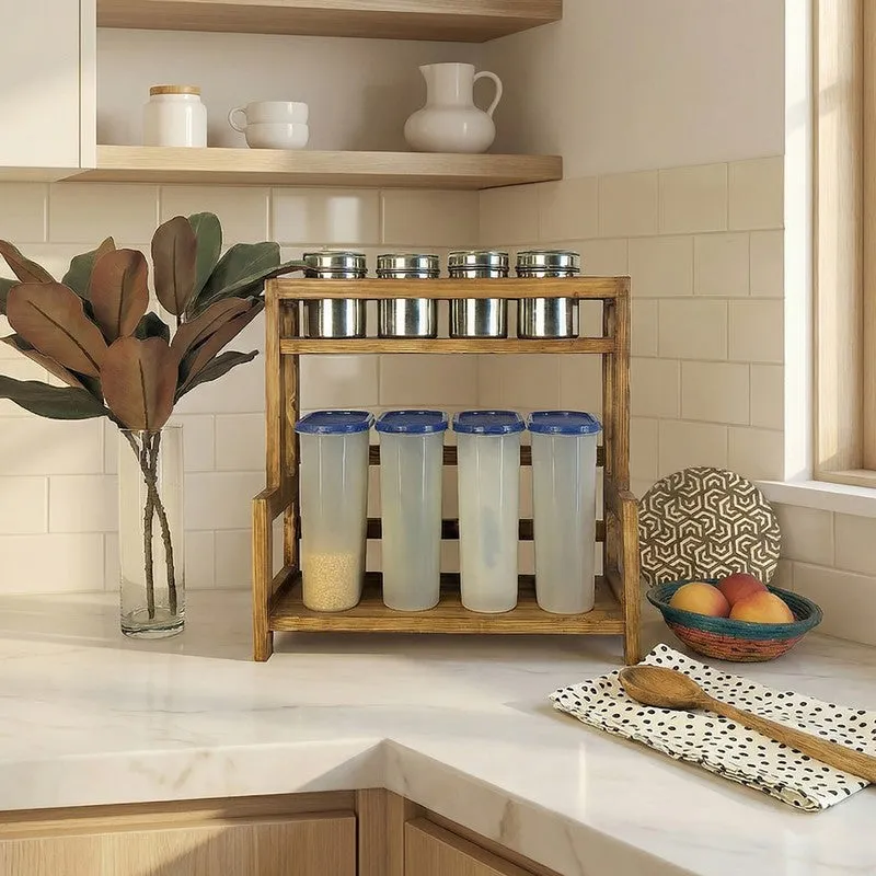 Retrova Wooden Kitchen Countertop Organiser media 1