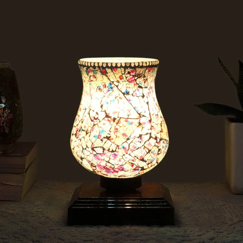 Shimmer Mosaic Glass Table Lamp - Multicolor media 1
