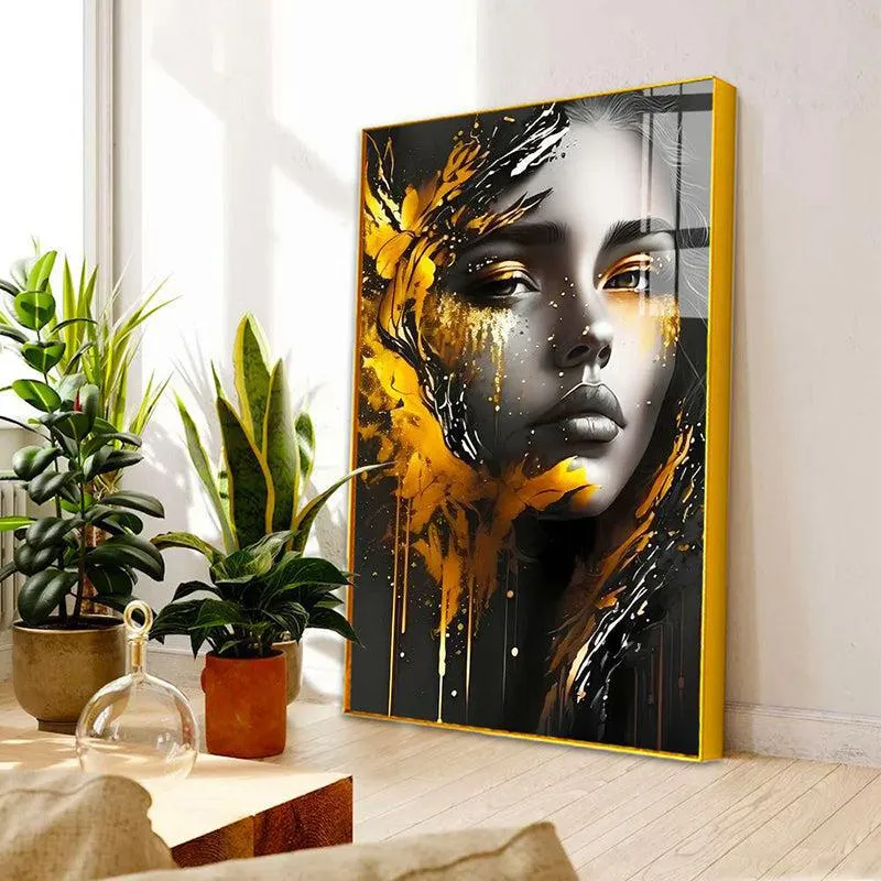Gilded Silence Modern Canvas Wall Art With Frame - Gold media 4