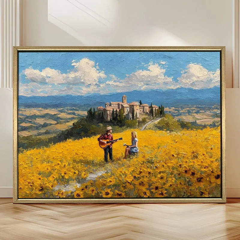 Sunflower Melody Canvas Wall Painting With Frame media 4