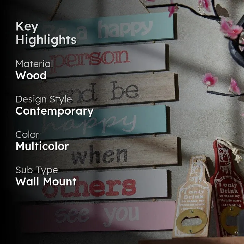 Be A Happy Person Motivational Quote Wooden Wall Accent media 2