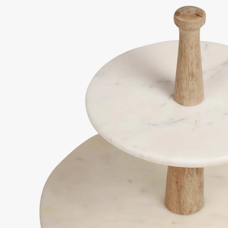 Orange Tree Damas Two Tier Cake Stand (Marble,Wood) media 5