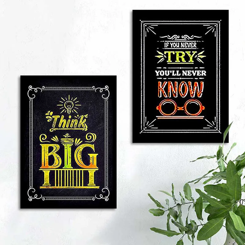 Think Big & Try Wall Art - Set Of Two media 1